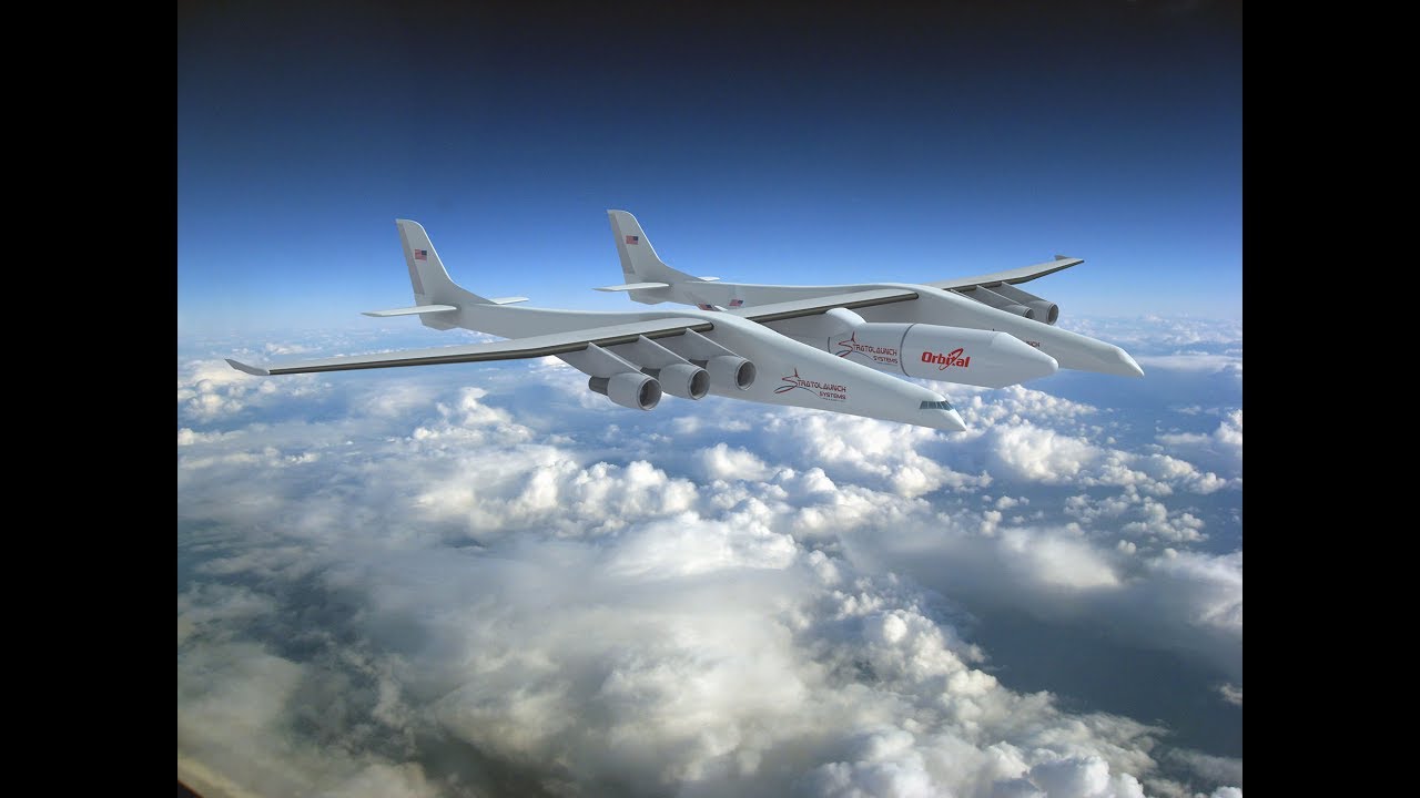 أخبار علمية : ستراتولاونتش ، أكبر طائرة في العالم ، تصنع أول رحلة تاريخية في 13 أبريل الماضي.